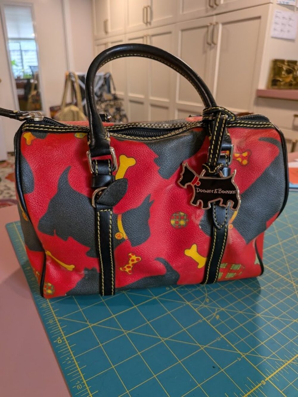 Dooney & Bourke Vintage Y2K Novelty Scottie Dog Print